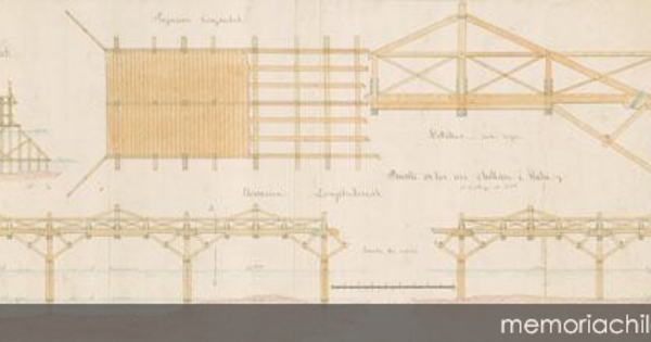 Plano para los puentes de los ríos Chillán e Itata, 1856