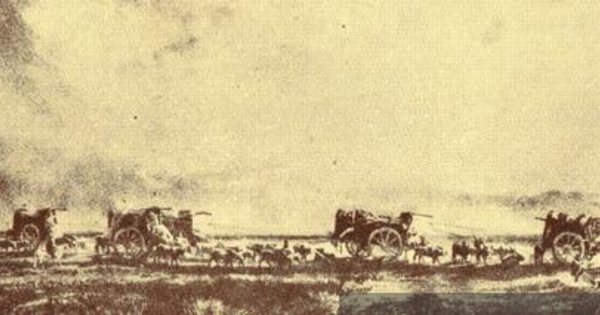 Tropas de carretas en La Pampa, hacia 1840