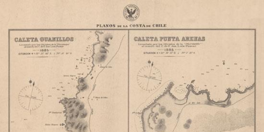 Caleta Guanillos, Caleta Punta Arenas, Caleta Abtao, Caleta Chimba, 1885