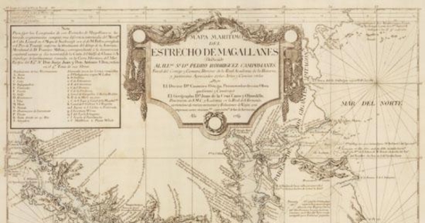 Mapa marítimo del Estrecho de Magallanes, 1769