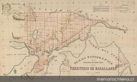 Plano topográfico de la hijuelación de los terrenos fiscales en el territorio de Magallanes, 1902