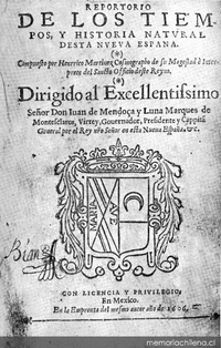 Reportorio de los tiempos y historia natural desta Nueva España, 1606