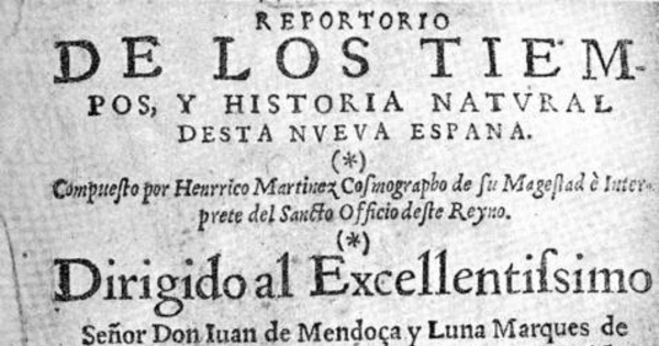Reportorio de los tiempos y historia natural desta Nueva España, 1606