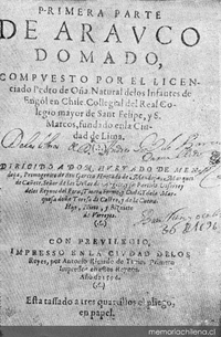 Arauco domado : primera parte, 1596