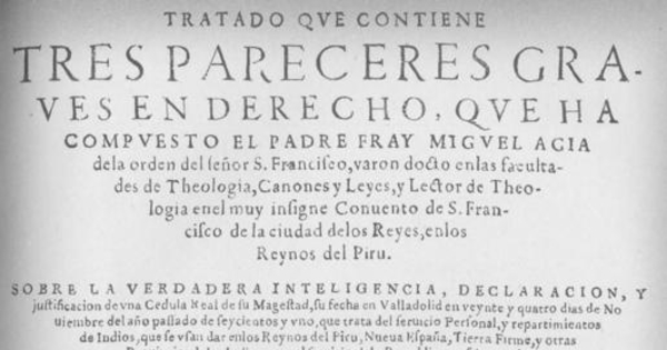 Tratado que contiene tres pareceres graves en derecho, 1604