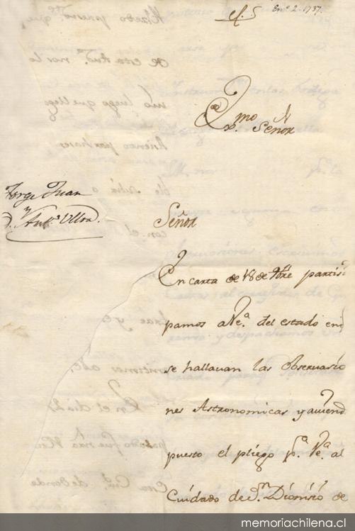 [Carta] 1737 Ene. 2, Quito [a] Jph. Patiño[manuscrito]