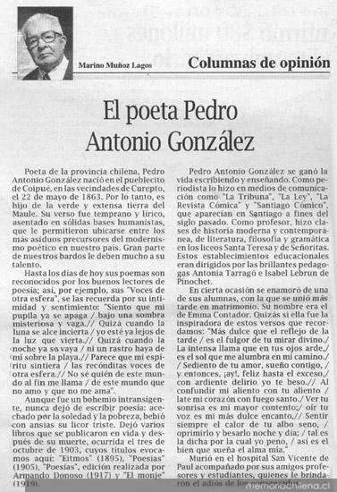 El poeta Pedro Antonio González : columnas de opinión