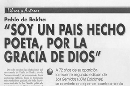 Soy un país hecho poeta, por la gracia de Dios