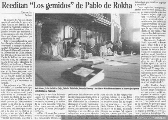 Reeditan "Los gemidos" de Pablo de Rokha