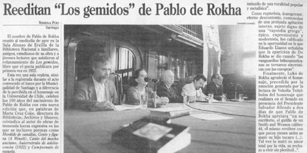 Reeditan "Los gemidos" de Pablo de Rokha