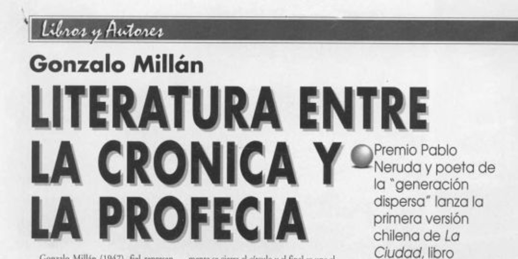 Literatura entre la crónica y la profecía