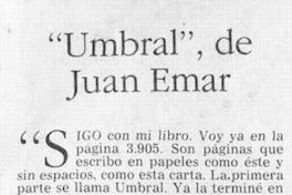 Umbral de Juan Emar