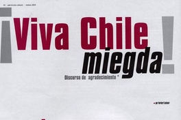 Viva Chile miegda! : discurso de agradecimiento