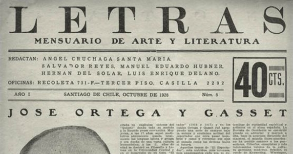 Letras no.6, octubre 1928