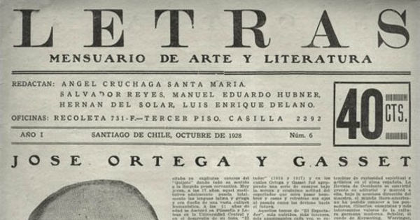 Letras no.6, octubre 1928