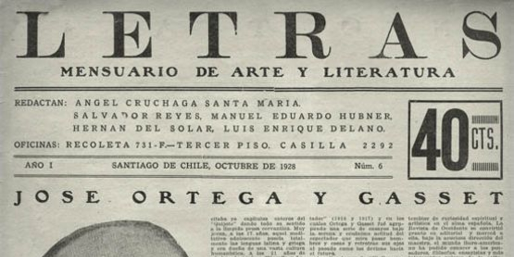 Letras no.6, octubre 1928