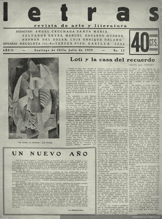 Letras no. 12, julio 1929