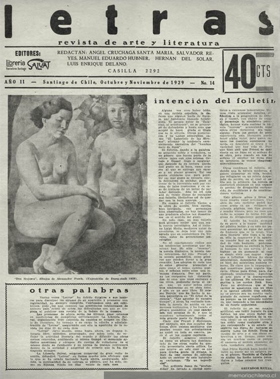 Letras no. 14, octubre y noviembre 1929