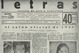 Letras no. 15, diciembre de 1929