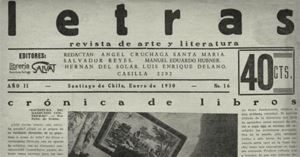 Letras no. 16, enero de 1930