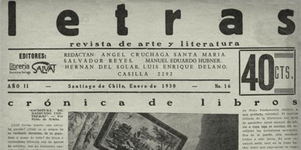 Letras no. 16, enero de 1930