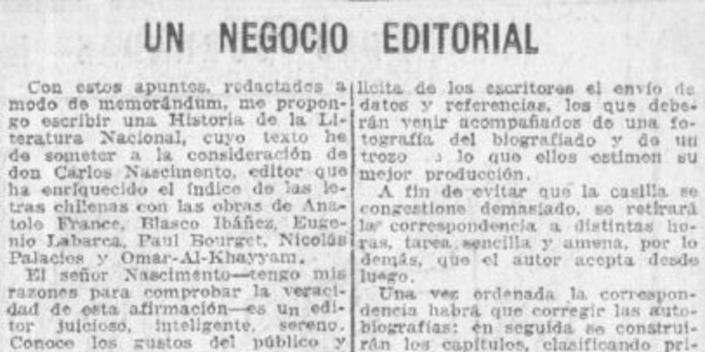 Un negocio editorial