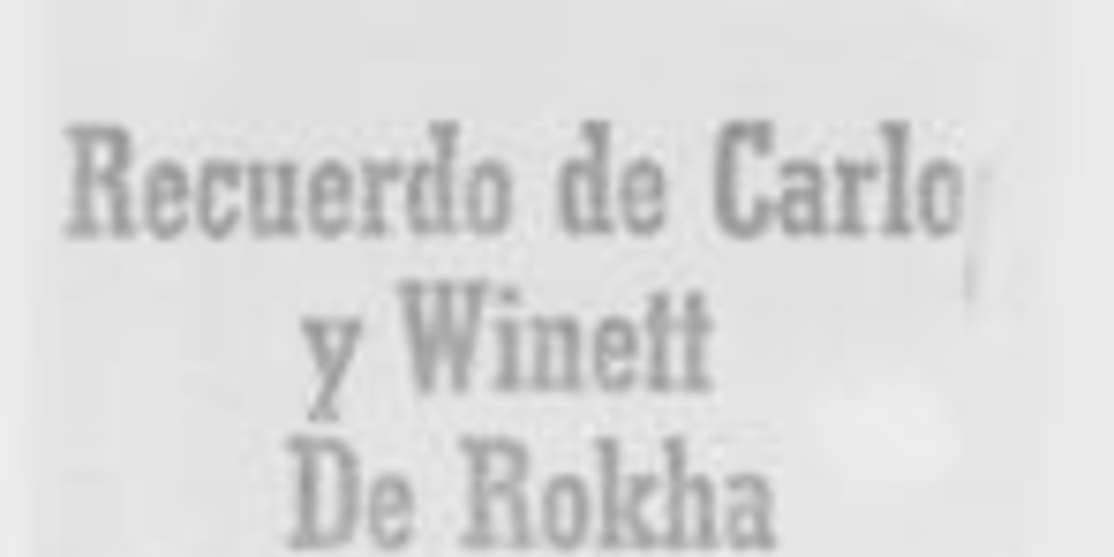 Recuerdo de Carlos y Winett de Rokha