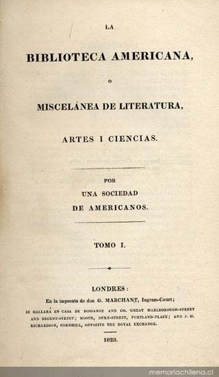 La biblioteca Americana, o, Miscelánea de literatura, artes y ciencias