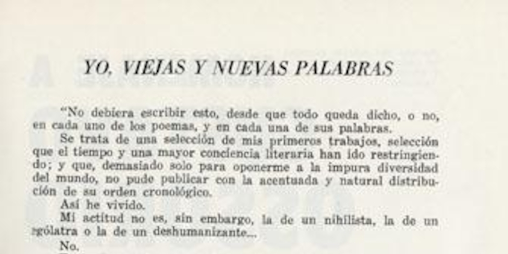 Yo, viejas y nuevas palabras