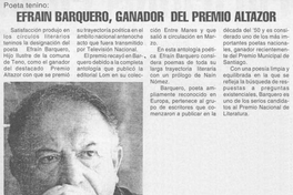 Efraín Barquero, ganador del Premio Altazor