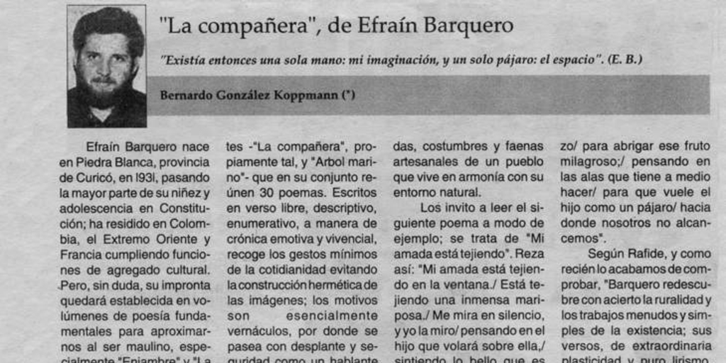 La compañera, de Efraín Barquero