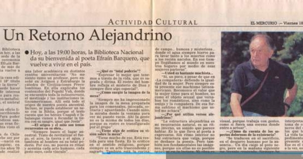 Un retorno alejandrino