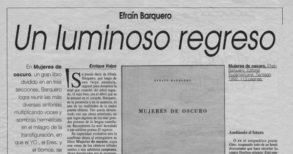 Efraín Barquero : un luminoso regreso