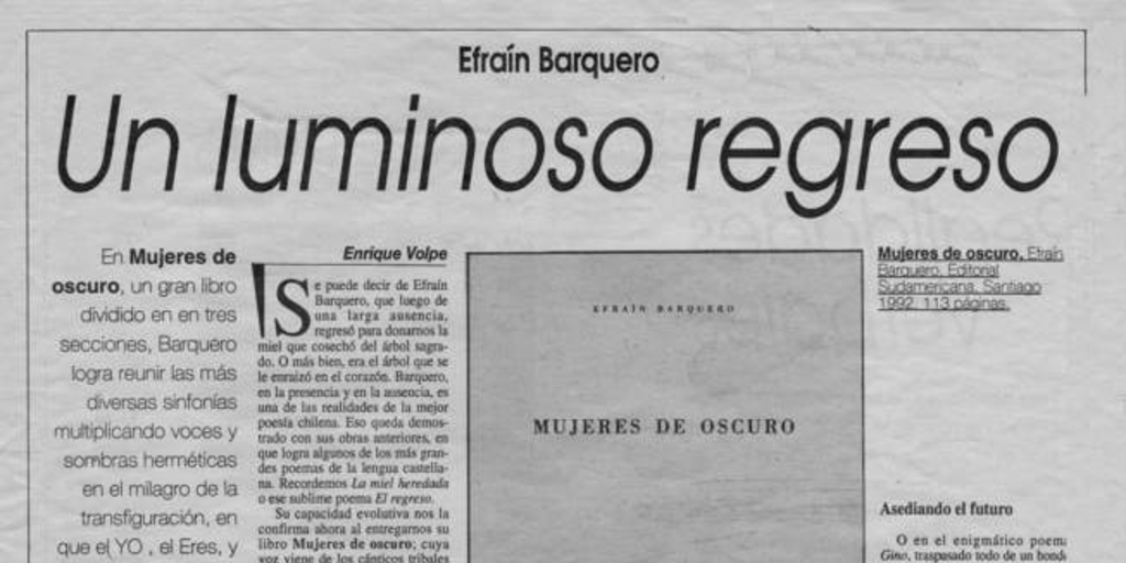 Efraín Barquero : un luminoso regreso