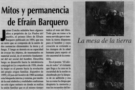 Mitos y permanencia de Efraín Barquero