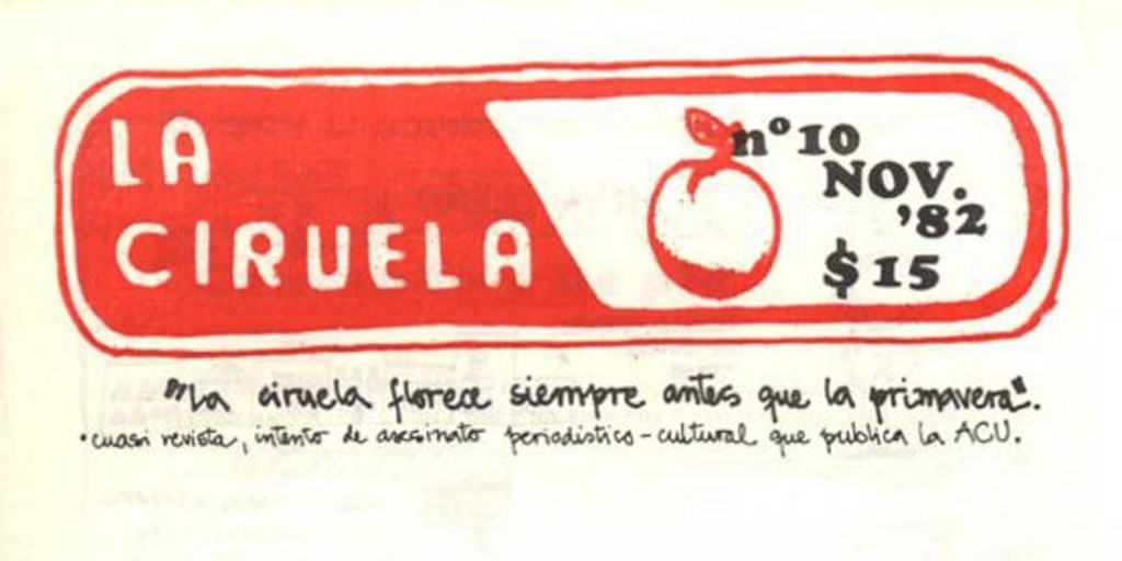 La Ciruela : n° 10, noviembre de 1982