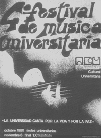 Afiche del IV Festival de Música Universitaria, 1980