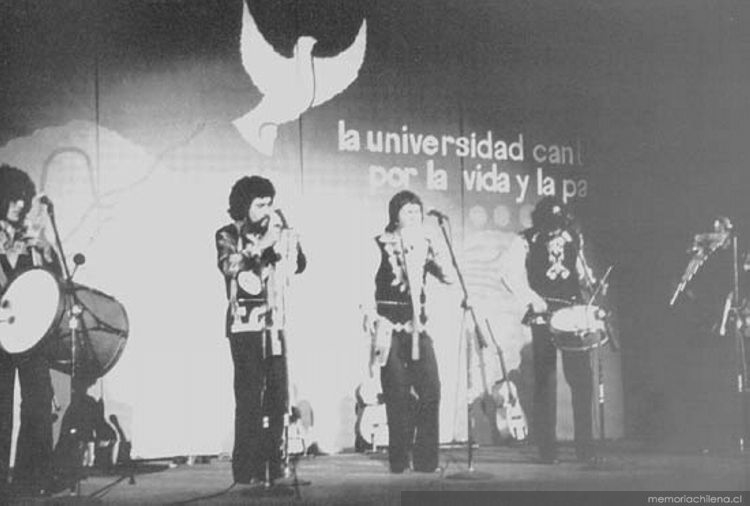 El grupo Illapu, en la final del III Festival del Cantar Universitario, 1979