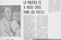 La política es a veces cruel para los poetas