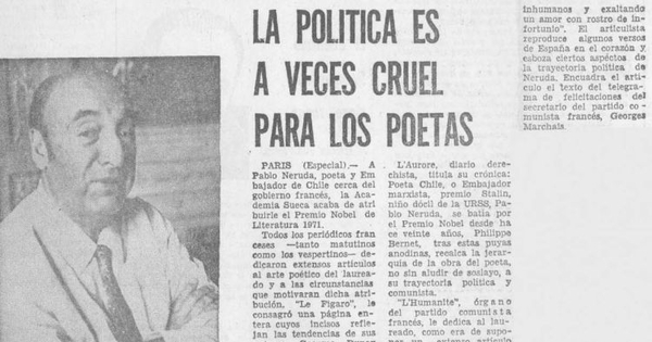 La política es a veces cruel para los poetas