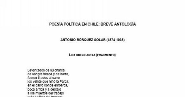 Poesía política en Chile : breve antología