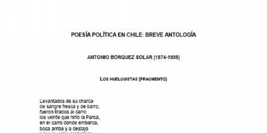 Poesía política en Chile : breve antología