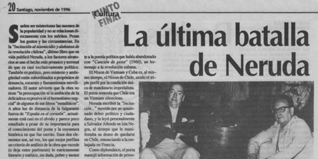 La ultima batalla de Neruda