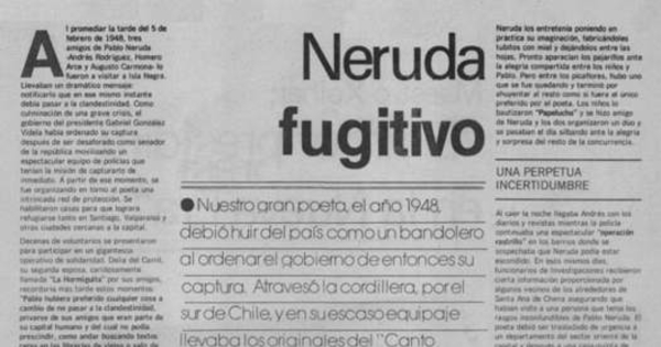 Neruda fugitivo