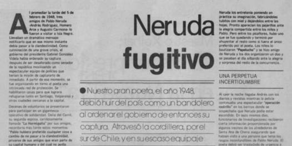 Neruda fugitivo