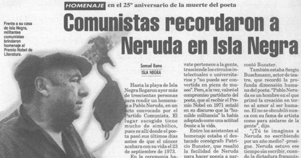 Comunistas recordaron a Neruda en Isla Negra