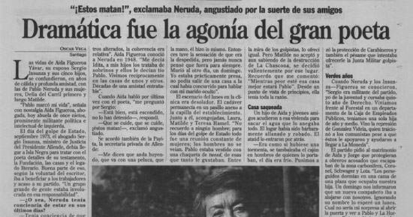 Dramática fue la agonía del gran poeta