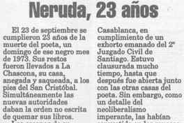 Neruda, 23 años