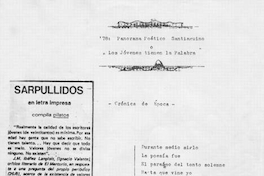 '78 : panorama poético santiaguino o Los jóvenes tienen la palabra