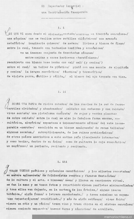 El espectador imparcial : una escrituración exasperada